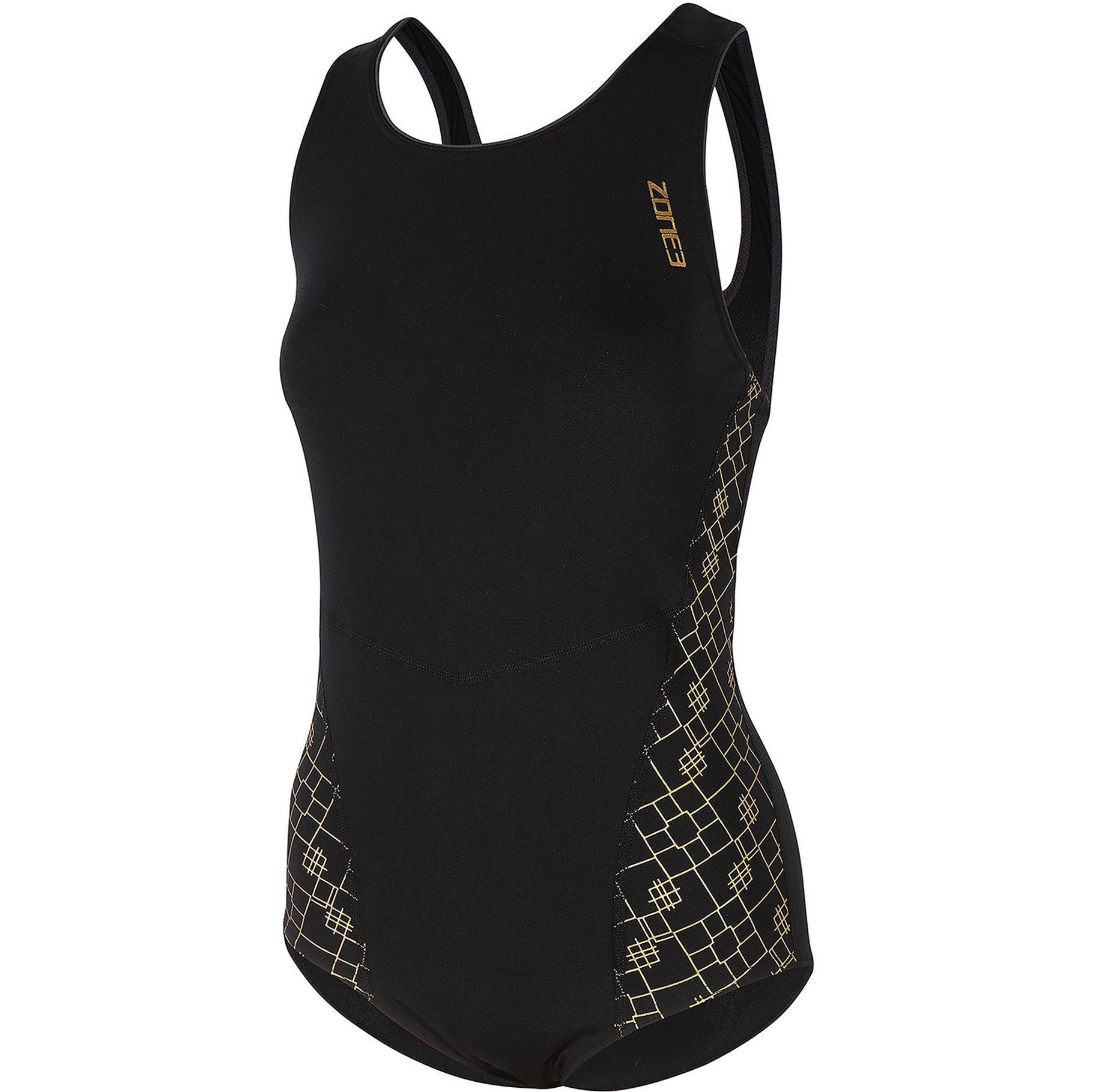 Zone3 Iconic Classic Baddräkt För Kvinnor SW20WIC101 - Black / Grå / Gold
